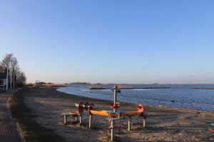 Het strand van Balk in de lente.